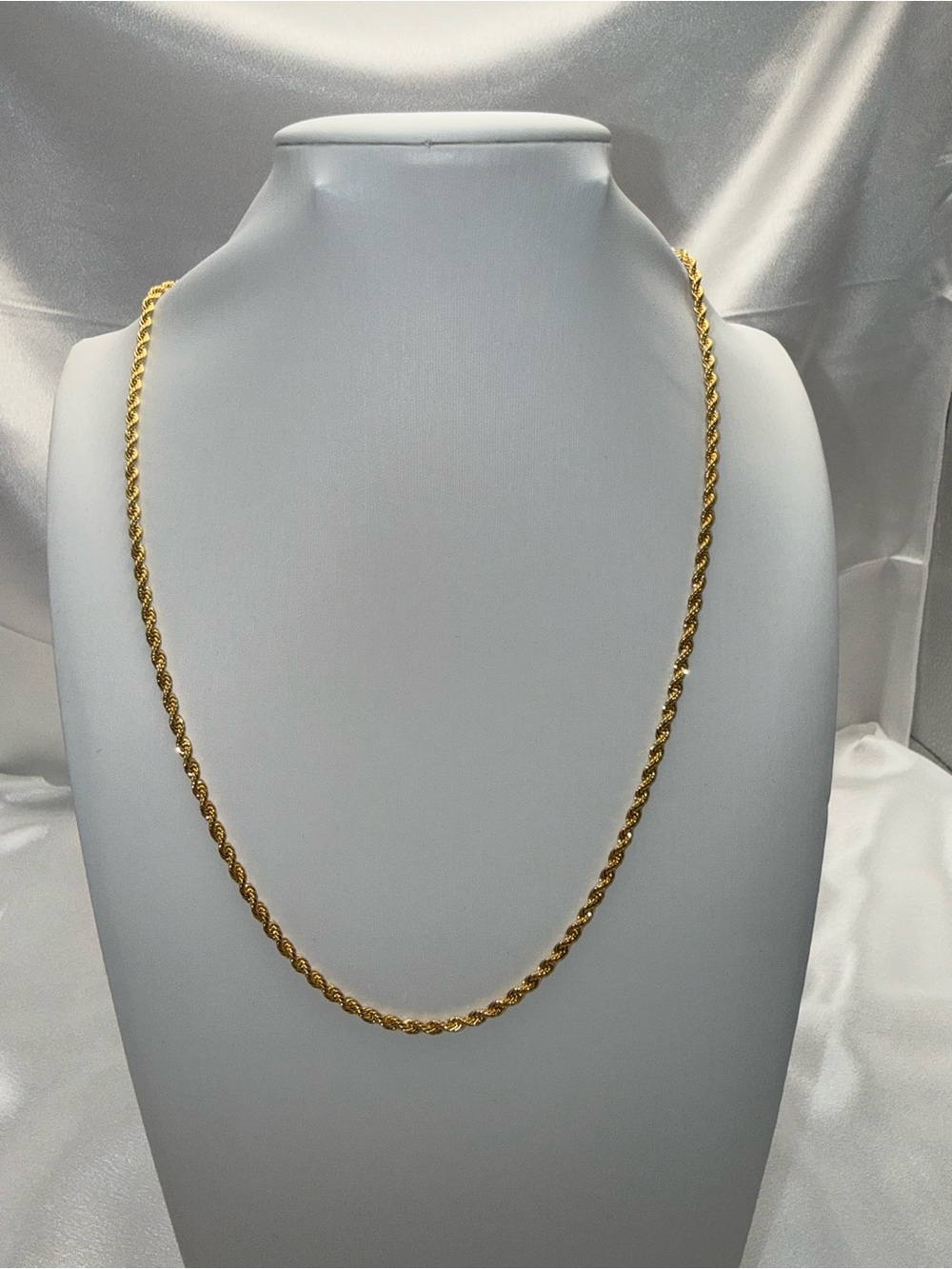 21.5” 1.7mm 18K Gold Dipped Rope Chain Necklace 14k stamped